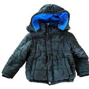 Calvin Klein Boys Black Puffer Jacket with Blue Interior Size XL / 7-8